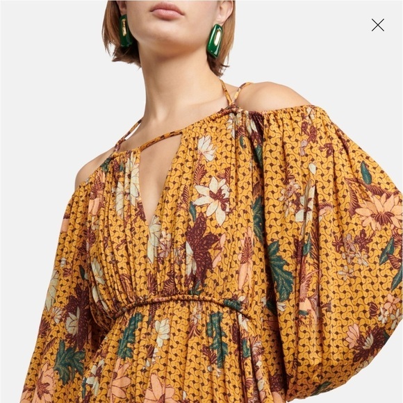 Ulla Johnson Yellow Noemi Halterneck Midi Dress - Picture 6 of 16